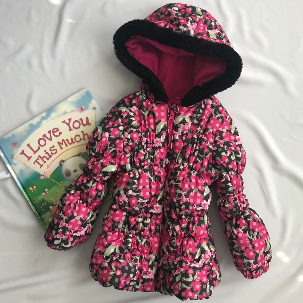 Girls Fleece-Lined Puffer Jacket, Small